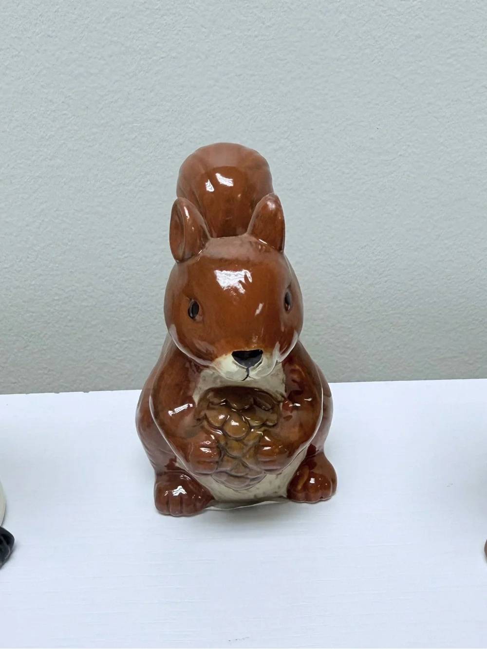 Full Set Ceramic Woodland Figurals, Brown Fox, Bunny, & Squirrel